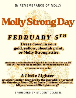 dress down for Molly Strong Day